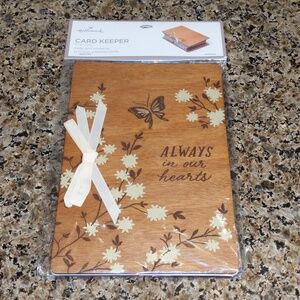 Hallmark Memory Card Keeper Wood Covers New Always In Our Hearts Keepsake Book